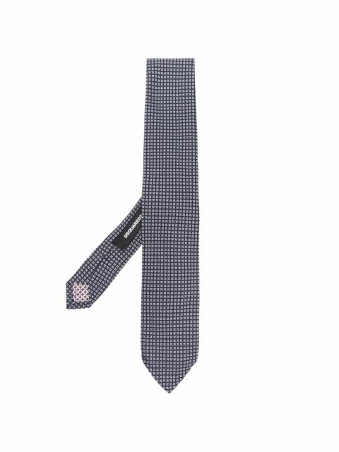 DSQUARED2 embroidered-pattern silk tie