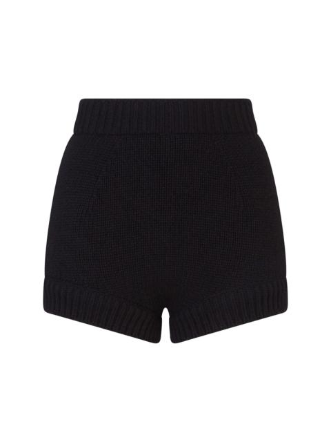 high-waisted cashmere shorts