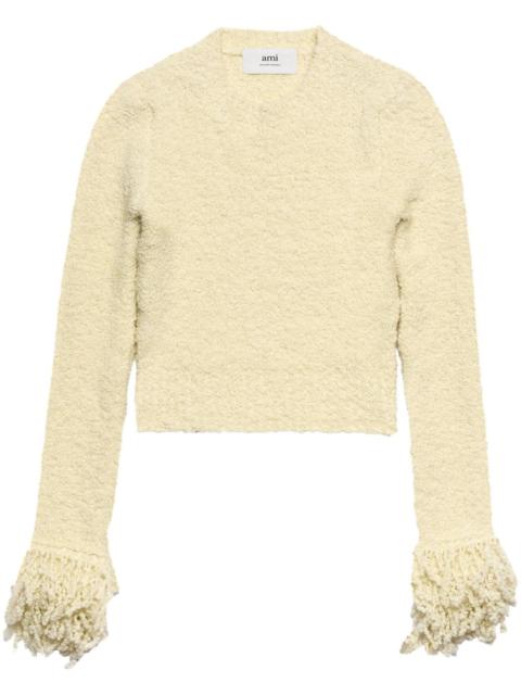 AMI Paris fringed-trim cropped jumper