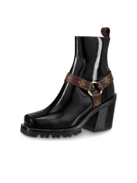 Louis Vuitton (WMNS) LOUIS VUITTON Limitless Ankle Boots 'Black with Logo Straps' 1A4WKA