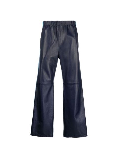 Marni side-stripe leather trousers