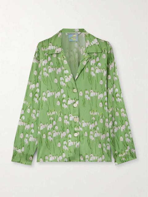 BERNADETTE Louis floral-print stretch-silk pajama shirt