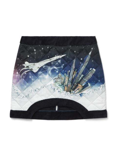 CASABLANCA Vol De Nuit Quilted Curved Hem Mini Skirt