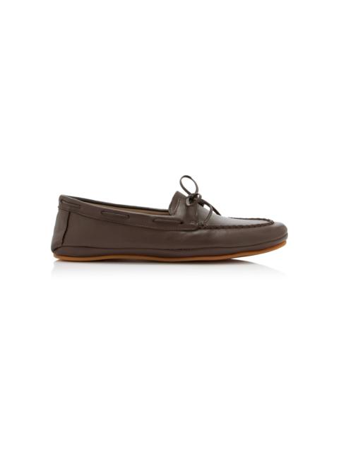 LE MONDE BÉRYL Shearling-Lined Leather Driving Moccasins grey
