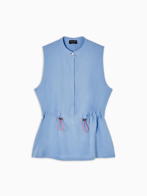 GIORGIO ARMANI HEMP TOP WITH DRAWSTRING