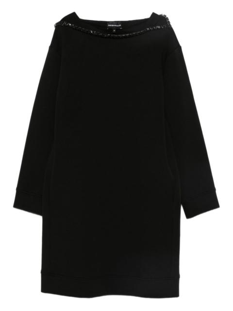 EMPORIO ARMANI long-sleeved embellished dress