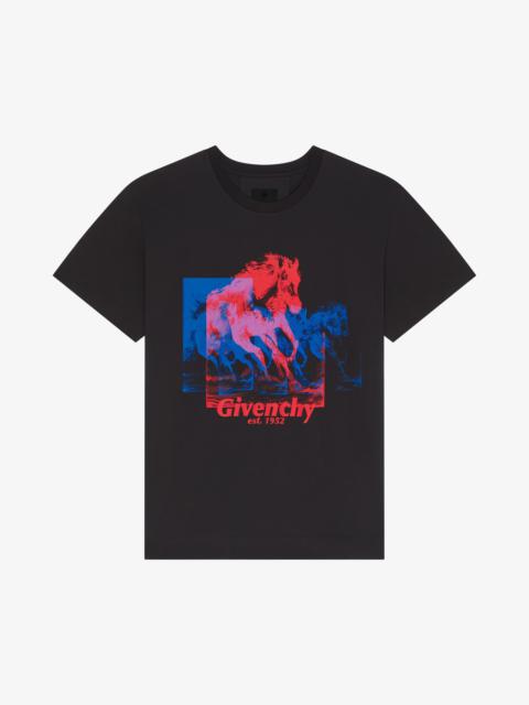 T-SHIRT IN COTTON WITH GIVENCHY HORSE PRINT