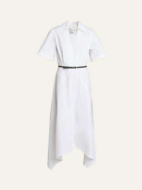 Givenchy Asymmetric Poplin Shirtdress with Belt