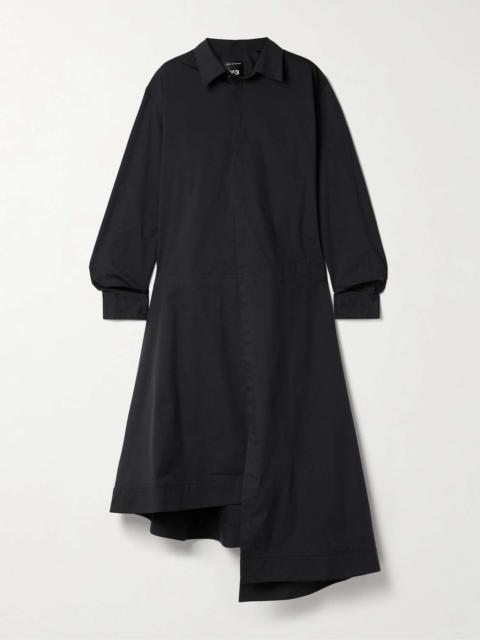 adidas Originals + Y3 cotton-blend poplin maxi shirt dress Black