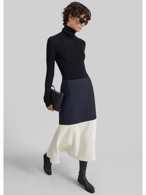 BEVZA Bevza Godet Skirt - Black/Vanilla