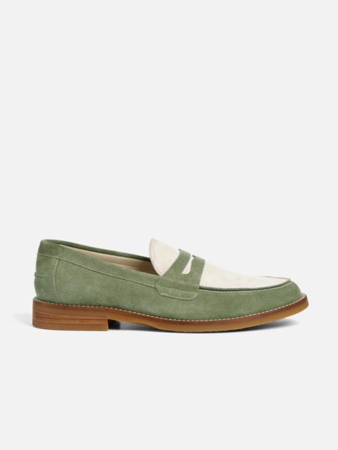 Wilde Sage + White Suede Penny Loafer - Men's