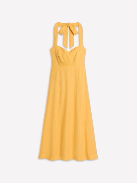 BODEN Halter Linen Dress-Buttermilk Yellow