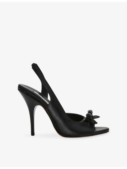 STEVE MADDEN Flounce Satin Heeled Sandals