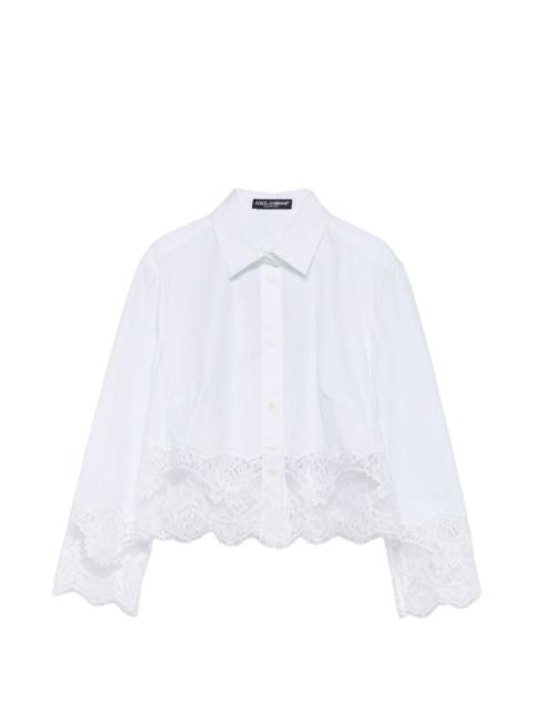 Dolce & Gabbana lace-trim cropped shirt