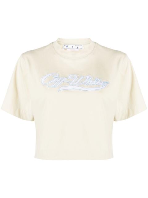 Off-White logo-print cropped T-shirt
