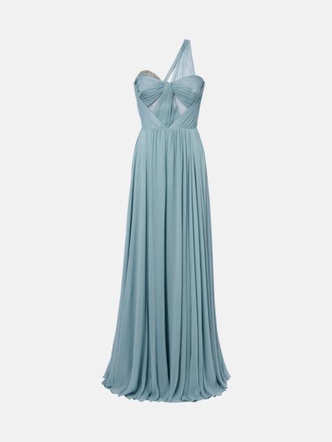 THE NEW ARRIVALS ILKYAZ OZEL Sahra embellished draped silk gown