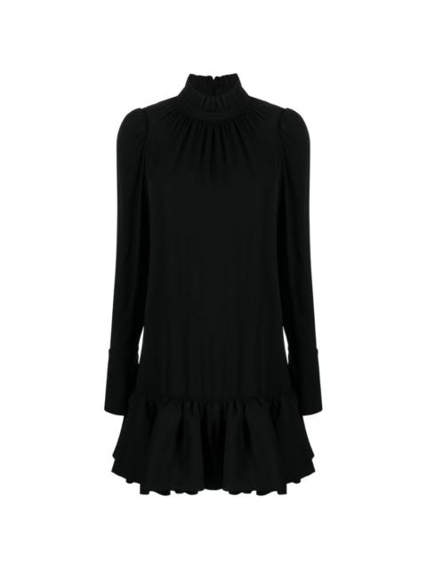 frilled-hem short dress