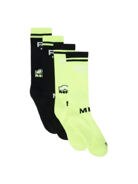 Martine Rose Two-Pack Black & Yellow Socks