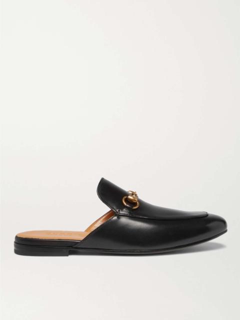 GUCCI Horsebit Leather Backless Loafers