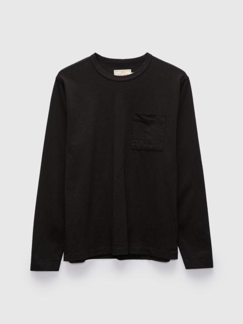 Dehen 1920 Heavy Duty Long Sleeve Pocket Tee in Black