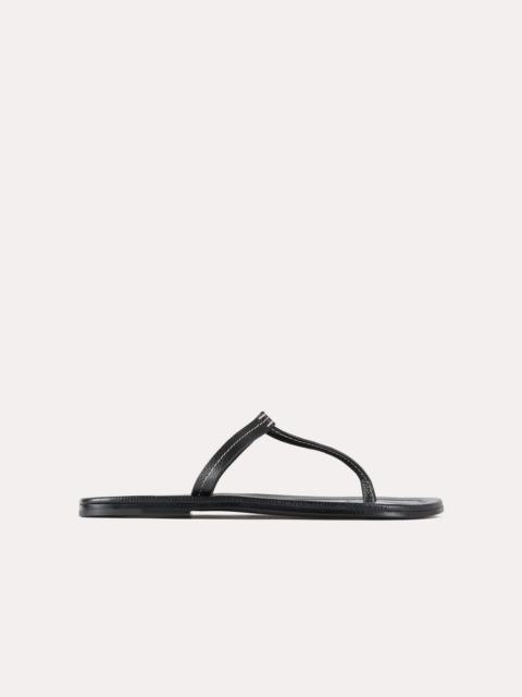 Totême The t-strap sandal black grain