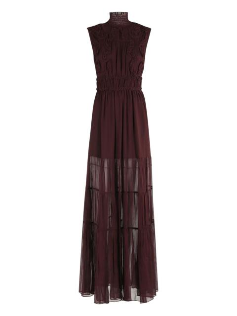 high-neck maxi dress