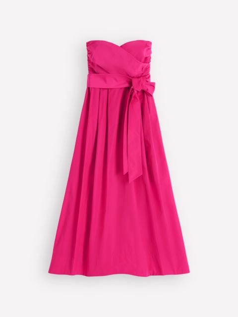 BODEN Strapless Taffeta Dress-Bright Pink
