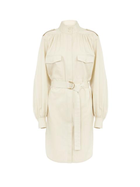 UTILITARIAN SHIRT DRESS IN LIGHT COTTON POPLIN