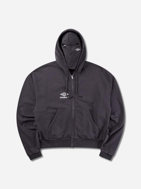 umbro Compact Masked Zip Hoodie Washed Black