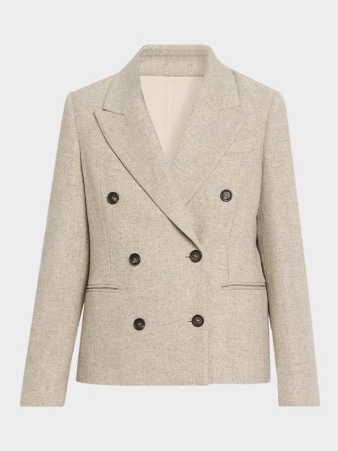 Brunello Cucinelli Sparkling Wool-Blend Double-Breasted Sport Coat