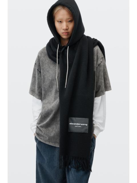 Alexander Wang crystal hotfix drawcord scarf hoodie