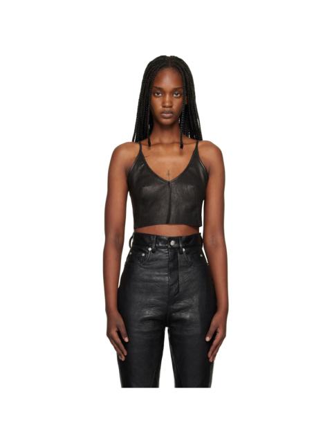 Rick Owens Black Temple Stretch Lamb Leather Top