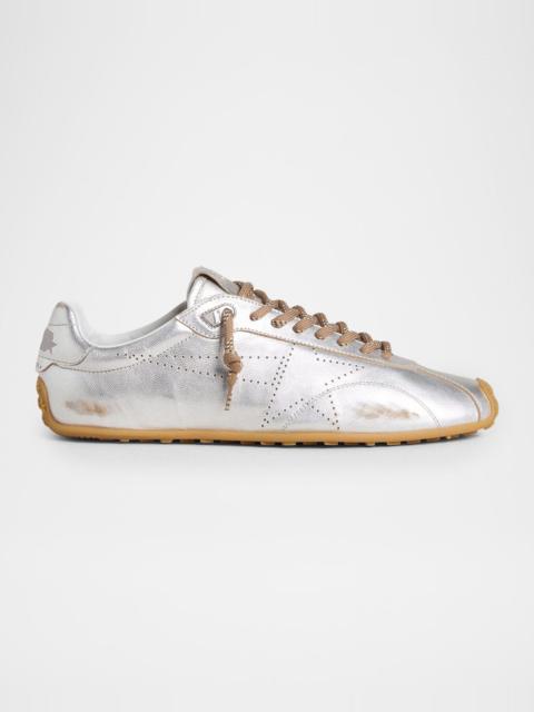 Golden Goose Marathon Speed Metallic Leather Low-Top Sneakers