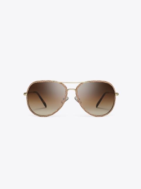 TORY BURCH Eleanor Pilot Sunglasses