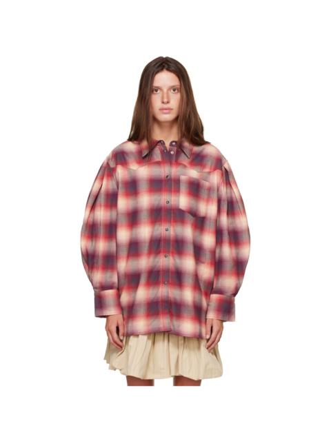 GANNI Red Check Flannel Shirt