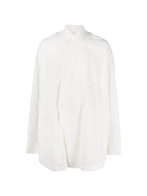 Julius concealed-fastening cotton-blend shirt