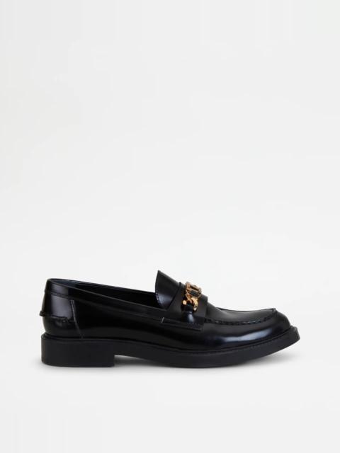 LOAFERS IN LEATHER - BLACK