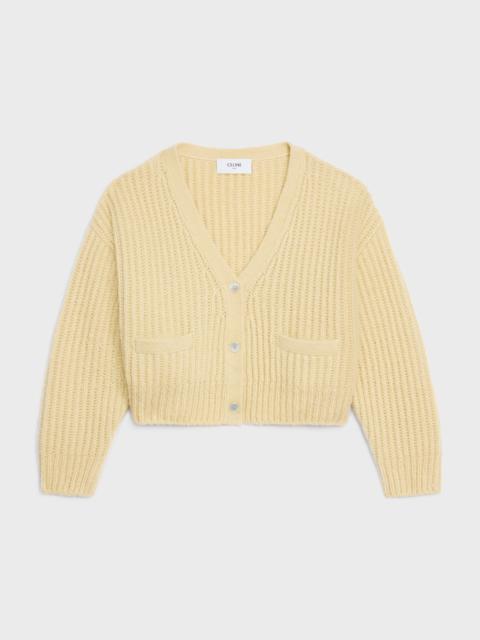CELINE RIBBED CARDIGAN IN SILK AND CASHMERE