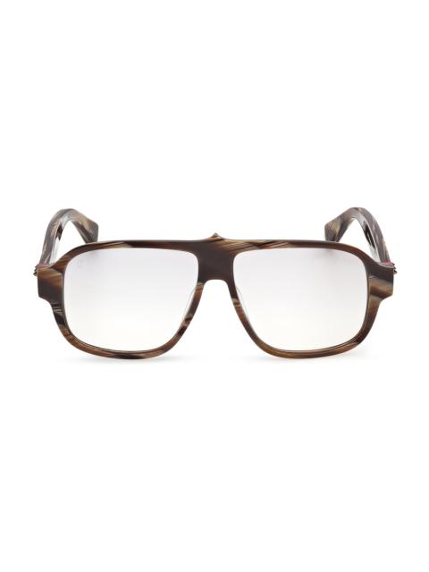 Christian Louboutin Men's 59MM Aviator Glasses - Brown