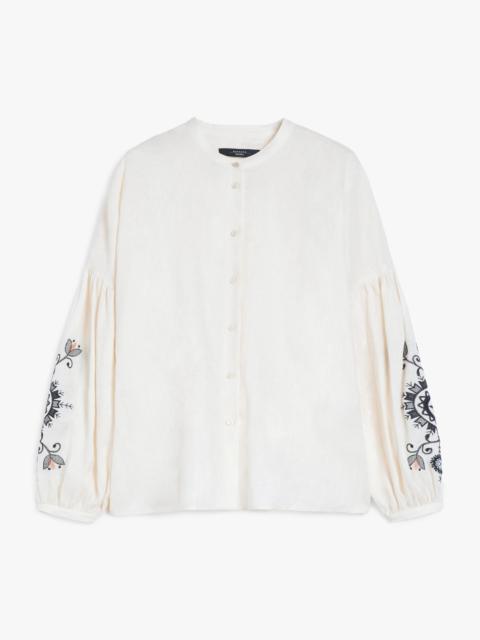 WEEKEND Max Mara ILEX Linen mandarin collar shirt