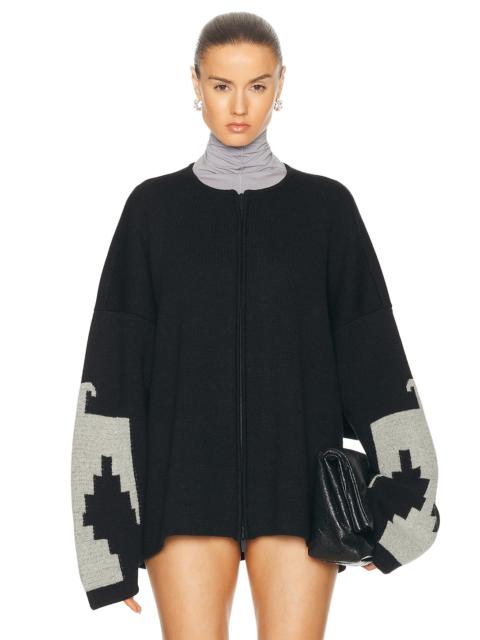 Wool Cashmere Blend Thunderbird Full Zip Sweater