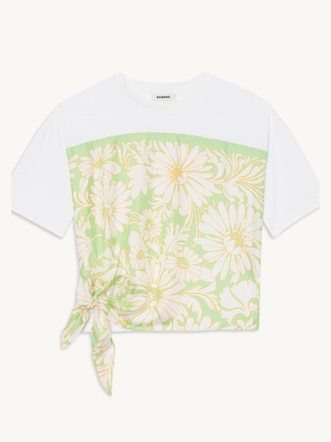 Sandro Organic cotton scarf T-shirt