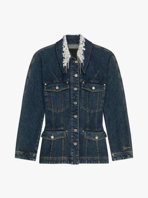 Givenchy JACKET IN DENIM WITH CRYSTALS AND PEARLS