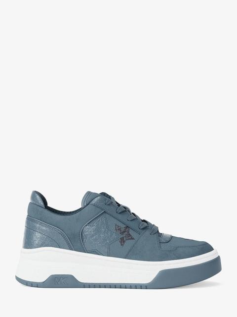 MICHAEL KORS Lexi Embellished Mixed-Media Sneaker