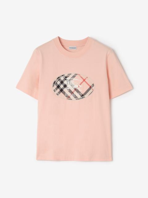 Burberry Check Knight Stamp Cotton T-shirt