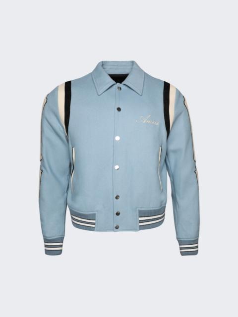 AMIRI Varsity Bones Bomber Jacket Slate Blue