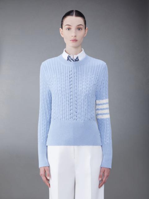 Thom Browne 4-Bar pointelle-knit wool jumper