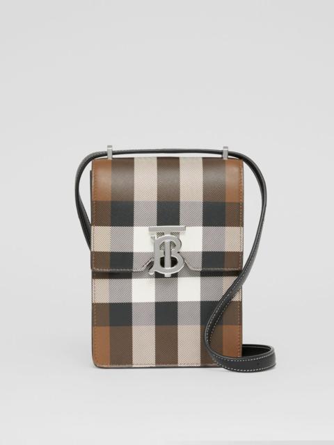 Burberry Check Print Leather Robin Bag