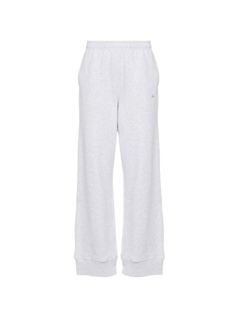 Trefoil-embroidered cotton track pants