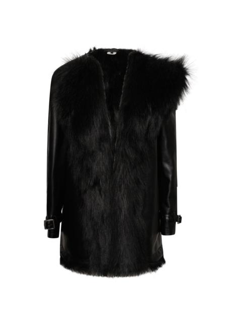 Comme des Garçons Homme Plus Faux-Leather Double Breasted Coat in Black